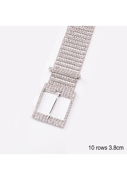 Parlak Diamante Bel Kemeri Altın Oymak Toka Patchwork Ayarlanabilir Kemer Chic Streetwear Bayan Takı Bel Kemerleri (Yurt Dışından)