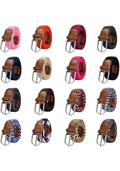 Mavi Siyah Kadın Rahat Örme Pin Toka Erkek Kemer Dokuma Kanvas Elastik Genişletilebilir Örgülü Streç Kemerler Kadın Kot 60 Renkler (Yurt Dışından) fiyatları