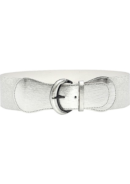 Moda Gümüş Mavi Altın Kadın Geniş Elastik Bel Kemeri Elbise Kemer Aksesuarları Streç Elastik Geniş Korse Bel Metal Toka (Yurt Dışından) fırsatları