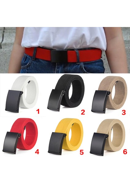 Loveshopping* Kanvas Web Kemer Katı Siyah Metal Makaralı Toka Erkek Kadın Düz Kemer (Yurt Dışından)