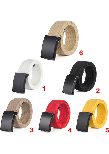 Loveshopping* Kanvas Web Kemer Katı Siyah Metal Makaralı Toka Erkek Kadın Düz Kemer (Yurt Dışından) fiyatları