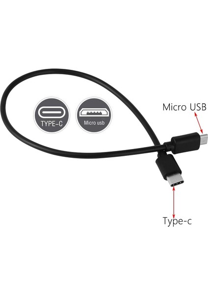 30 cm Tip C (Usb-C) Mikro USB Erkek Sync Şarj Otg Hızlı Şarj Kablosu Kablosu Adaptörü Cep Telefonları Için Veri Kablosu Konektörü (Yurt Dışından)