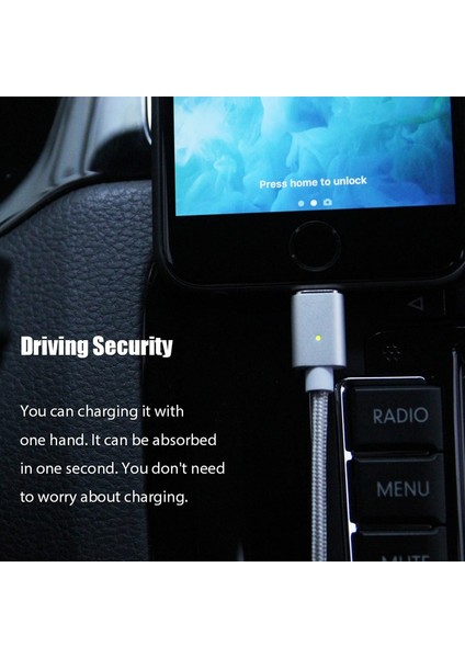 Candyeıc Manyetik Adaptör IPhone 14 13 12 Mını x Xr Xs Mas 7 8 6s Artı 6 5s Se Kablo Şarj Şarj Cihazı Mikro USB Kablosu (Yurt Dışından)