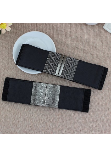 Geniş Moda Kadın Kemerler Vintage Hollow Metal Tokalar Kadınlar Için Yüksek Kaliteli Sıkı Bayanlar Elastik Kemer (Yurt Dışından) modelleri
