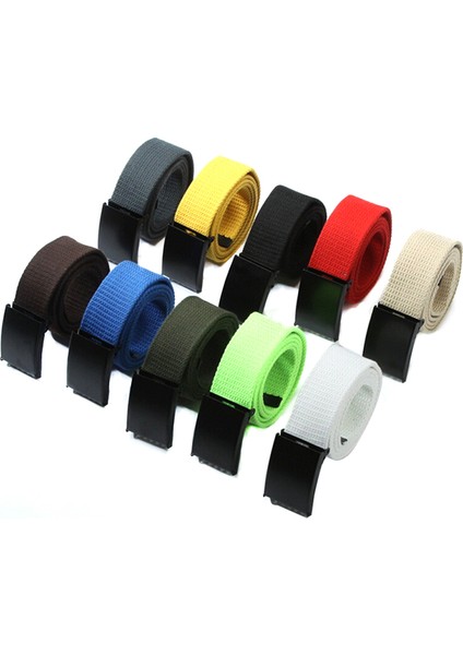 Loveshopping* Kanvas Web Kemer Katı Siyah Metal Makaralı Toka Erkek Kadın Düz Kemer (Yurt Dışından) modelleri