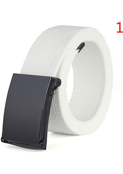 Loveshopping* Kanvas Web Kemer Katı Siyah Metal Makaralı Toka Erkek Kadın Düz Kemer (Yurt Dışından) fırsatları