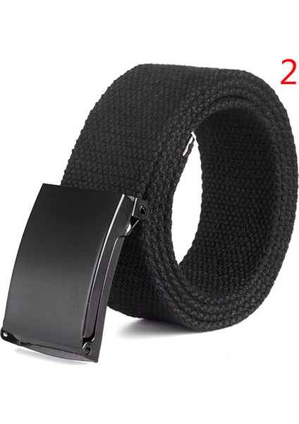 Loveshopping* Kanvas Web Kemer Katı Siyah Metal Makaralı Toka Erkek Kadın Düz Kemer (Yurt Dışından) indirimleri