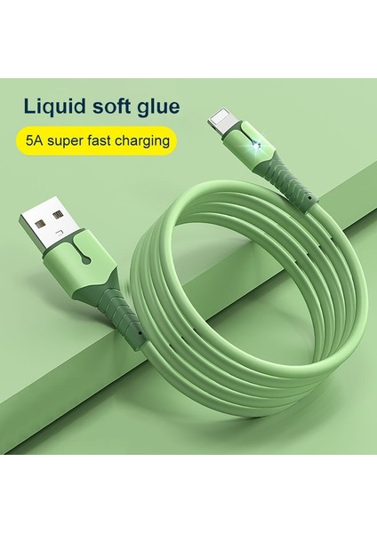5A USB C Tipi Veri Kablosu iPhone 13 12 Mini Pro Max Xr 11 x Sıvı Silikon Şarj Kablosu USB Veri Kablolu Telefon Şarj Aleti Kablosu (Yurt Dışından)