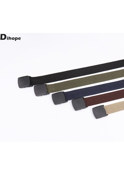 Dihope Askeri Yeşil Erkek Kemer Plastik Toka Askı Bel Kanvas Kemerler Yüksek Kalite Ayarlanabilir Açık Seyahat Unisex Kadın Kemer (Yurt Dışından) indirimleri