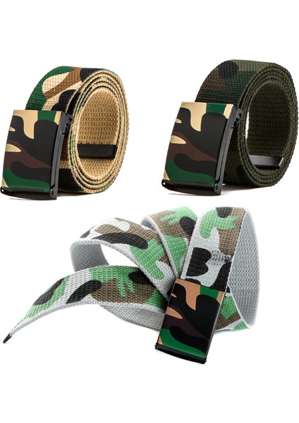 Loveshopping* Kamuflaj Kanvas Kemer Erkek Kadın Bel Kemeri Plastik Toka Rahat Kovboy Kemerler (Yurt Dışından) modelleri
