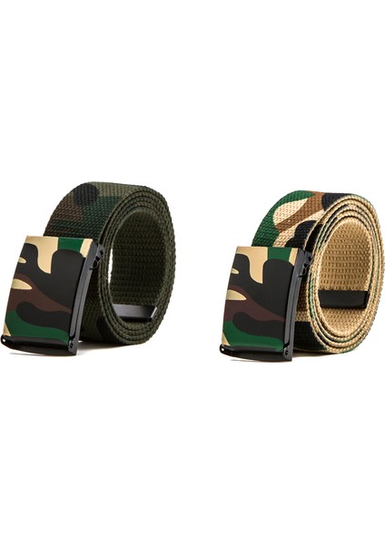 Loveshopping* Kamuflaj Kanvas Kemer Erkek Kadın Bel Kemeri Plastik Toka Rahat Kovboy Kemerler (Yurt Dışından) fırsatları