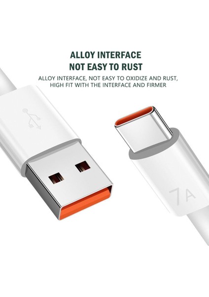 Lupway 7A Süper Hızlı Şarj Kablosu USB Tip-C Cep Telefonu Şarj Kablosu Samsung Xiaomi Huawei Için Veri Iletim Kablosu (Yurt Dışından) fırsatları