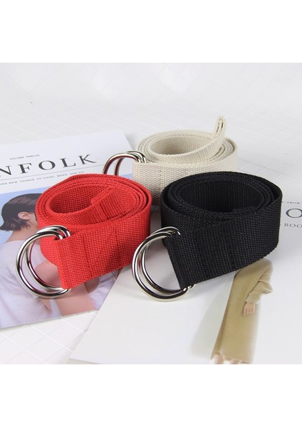 Basit Katı Pamuk Kanvas Tüm Maç Bel Askıları Kadın Kanvas Kemer D Şekilli Çift Halka Toka Kemer Moda (Yurt Dışından) fiyatları