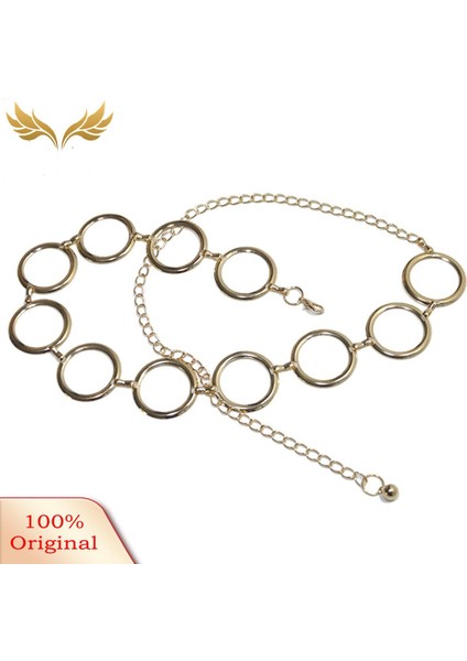 Kadınlar Ayarlanabilir Metal Daire Ince Sıska Zincir Bel Kemeri Elbise Kemer Dekor Kadınlar Için (Yurt Dışından)