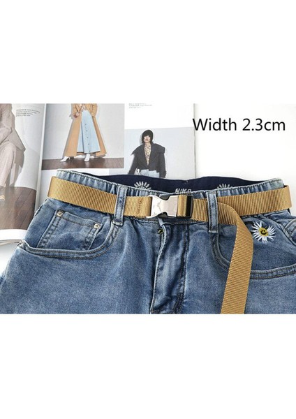 Plastik Toka Kanvas Uzun Kemer Kadınlar Için Siyah Kırmızı Beyaz Kadın Bel Kemeri Kayışı Kız Kot Pantolon Kemer Femme (Yurt Dışından)