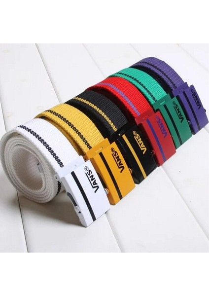 Loveshopping* Vans Gündelik Basit Kumaş Kanvas Kemer Mektup Moda Çizgili Kemer (Yurt Dışından) modelleri