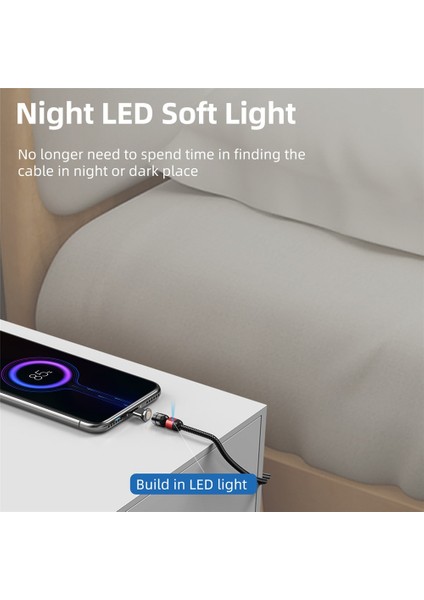 Gtwın 3A Hızlı Şarj Manyetik USB Kablosu 540 Döndür Mıknatıs Şarj Cihazı 2 M IPhone Xiaomi Samsung Mikro USB C Tipi Kablo Veri Kablosu (Yurt Dışından)