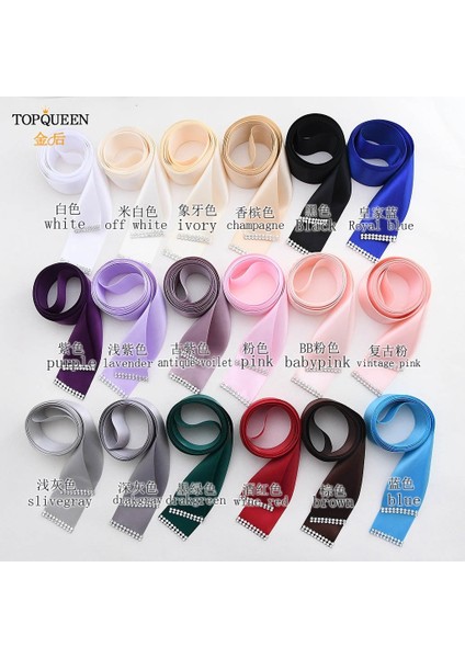 Topqueen S40 Yeni Stok Gelin Şerit Kemerler Tiffany Mavi Çift Taraflı Kemerler Kadın Elbiseler Saten Kanatlar Düğün Sandalyesi Sashes (Yurt Dışından) modelleri