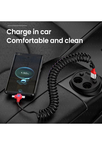 5A 3 In 1 Bahar Şarj USB Kablosu Için Huawei 3in1 2in1 Mikro USB Tip-C Hızlı Şarj Veri Kablo Kordonu iPhone Sansung Xiaomi Için (Yurt Dışından)