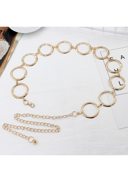 Moda Kadın Daire Metal Zincir Kemer Altın Yüzük Saçaklar Halka Bel Zinciri Elbise Kemerleri Bayan Kalça Ketting Riem Parti Elbise Kemeri (Yurt Dışından) fiyatları