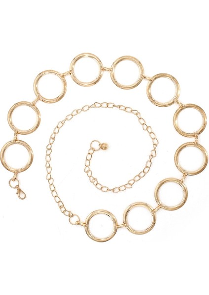 Moda Kadın Daire Metal Zincir Kemer Altın Yüzük Saçaklar Halka Bel Zinciri Elbise Kemerleri Bayan Kalça Ketting Riem Parti Elbise Kemeri (Yurt Dışından) indirimleri