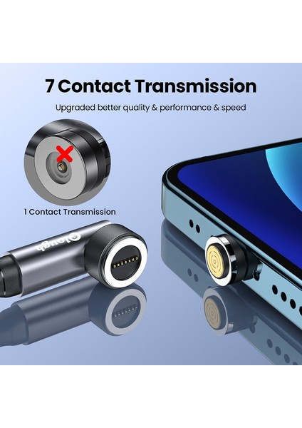Elough Manyetik Kablo USB Tip C Mikro Kablo 540 Döndür Hızlı Şarj USB C Veri Telefonu Şarj Kablosu Kablosu iPhone 13 12 Xiaomi (Yurt Dışından)