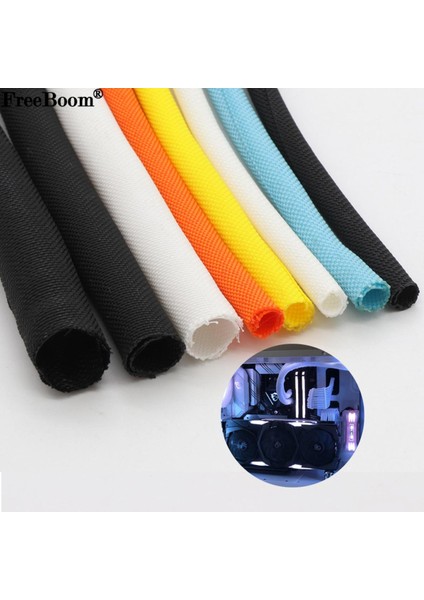 1/5m Kendiliğinden Kapanan Pet Genişletilebilir Örgülü Kol Kendiliğinden Kapanan Esnek Yalıtımlı Hortum Boru Tel Sarma Kabloyu Koruyun Çorap Tüpü (Yurt Dışından)