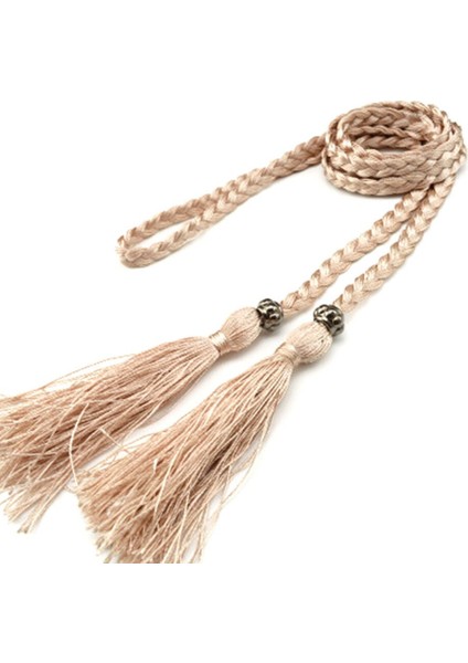 Kadın Bel Kemeri Halat Çin Tarzı Örgülü Dokuma Püskül Ince Kemer Kadın Düğüm Dekore Kemer Sıcak Rahat Katı Siyah Kemerler (Yurt Dışından) fiyatları