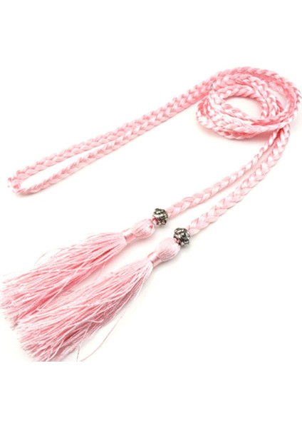 Kadın Bel Kemeri Halat Çin Tarzı Örgülü Dokuma Püskül Ince Kemer Kadın Düğüm Dekore Kemer Sıcak Rahat Katı Siyah Kemerler (Yurt Dışından) indirimleri