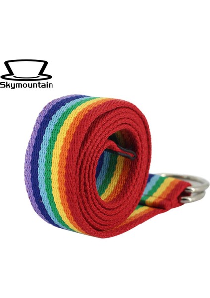 Skymountain D Halkalı Kemer Renkli Şerit Tasarımlı Metal Çift Halkalı Toka (Yurt Dışından)