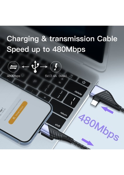 Kuulaa USB C'den USB Tip C'ye Yıldırım Kablosu Pd 65W 20W Hızlı Şarj Şarj Kablosu iPhone 12 11 Pro Max Huawei Samsung Kablosu (Yurt Dışından)