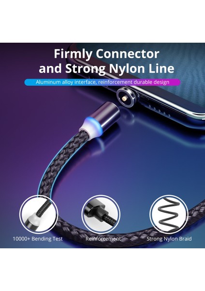 Manyetik Kablo Tip C Mikro USB Kablosu Telefon Android USB C Hızlı Şarj Evrensel Mıknatıs Kablosu Şarj IPhone Hızlı Tel (Yurt Dışından)