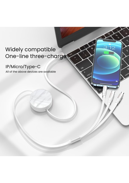 Geri Çekilebilir 6A/66W 3 In 1 USB Şarj Veri Kablosu iPhone 13 12 14 Pro Kablo Hızlı Şarj Samsung Xiaomi Için USB C Tipi Kablo (Yurt Dışından) indirimleri