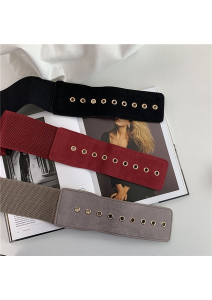 Moda Zarif Bayanlar Yün Kemer Bayanlar Elastik Elastik Geniş Kemer Metal Toka Kadın Kemer Tasarımcısı Kemerler Kadınlar Yüksek Kalite (Yurt Dışından) modelleri