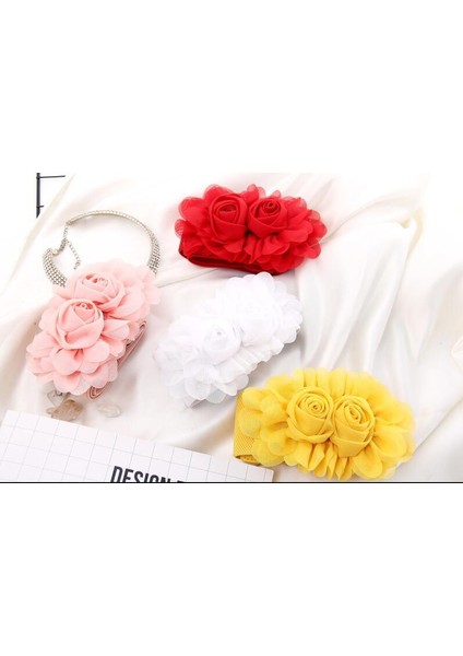 Moda Çocuk Bel Kemeri Kız Çift Gül Etek Elastik Prenses Şifon Bel Genişliği (Yurt Dışından) fırsatları