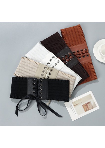 Kadın Streç Toka Korse Kemer Bayanlar Geniş Püskül Elastik Yüksek Bel Elbise Dekoratif Kemer Ilmek Kemer Moda Aksesuar (Yurt Dışından) fiyatları