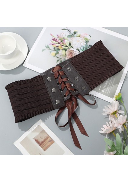 Kadın Streç Toka Korse Kemer Bayanlar Geniş Püskül Elastik Yüksek Bel Elbise Dekoratif Kemer Ilmek Kemer Moda Aksesuar (Yurt Dışından) modelleri