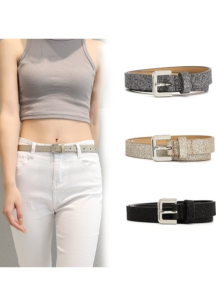 Moda Basit Kadın Parlak Bel Kemeri Tokası Patchwork Ayarlanabilir Kemer Chic Sokak Şıklığı Bayan Kadın Bel Kemerleri 105X1.8CM (Yurt Dışından) fiyatları