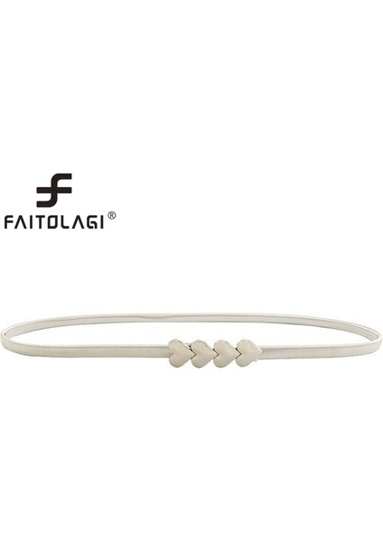 Elastik Streç Bayanlar Bel Kemerleri Elbiseler Için Altın Gümüş Kalp Kemer Kadınlar Için Moda Tasarımcısı Kadın Kemerler Gouden Riem (Yurt Dışından)