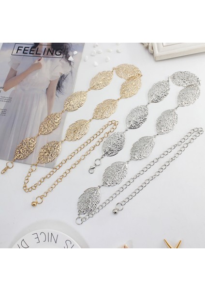 Eb Kadın Metal Bel Zinciri Moda Tüm Maç Yaprak Içi Boş Bel Zinciri Dekorasyon Kemer Giyim Aksesuarları (Yurt Dışından) modelleri