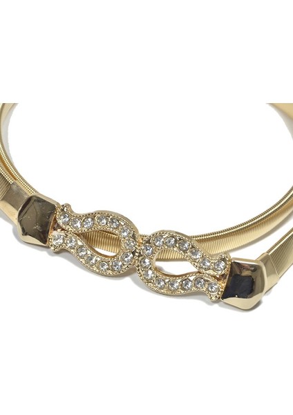 Elastik Kemerler Kadın Kız Streç Sıska Bel Kemeri Taklidi Dekorasyon Düğün Tasarımcısı Metal Kadın Cinturones Para Mujer (Yurt Dışından) indirimleri