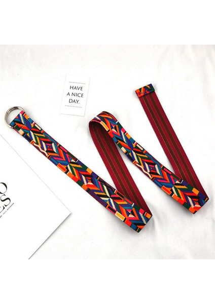 Moda Etnik Tarzı Kanvas Kemer Kadın Metal Toka Bohemian Bel Kemeri Kadın Kız Elbise Kot Kemer (Yurt Dışından)