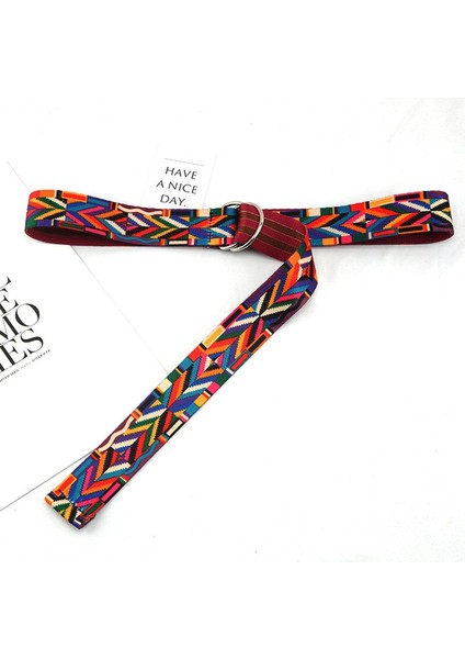 Moda Etnik Tarzı Kanvas Kemer Kadın Metal Toka Bohemian Bel Kemeri Kadın Kız Elbise Kot Kemer (Yurt Dışından) fırsatları