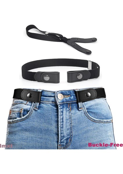 Kolay Kemer Tokası Olmadan Elastik Kemerler Kadınlar Için Streç Riem Erkek Kot Cintos Genişletilebilir Tokasız Kadın Kemer Dıy Kemer (Yurt Dışından)