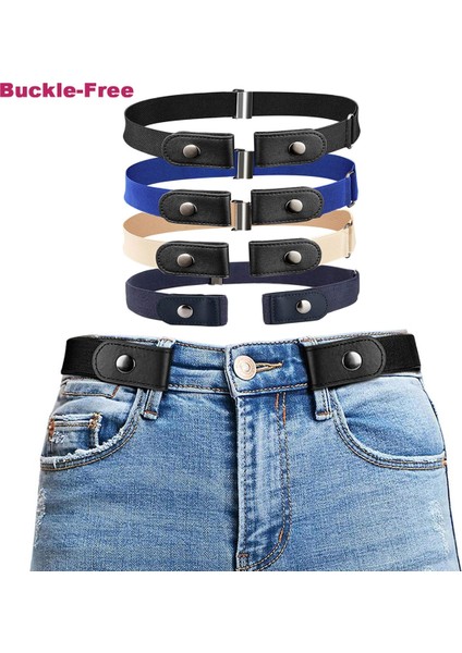 Kolay Kemer Tokası Olmadan Elastik Kemerler Kadınlar Için Streç Riem Erkek Kot Cintos Genişletilebilir Tokasız Kadın Kemer Dıy Kemer (Yurt Dışından) fırsatları