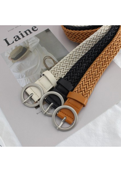 Kadın Kemeri Kore Moda Yuvarlak Düğme Balmumu Halat Örgü Dekorasyon Küçük Siyah Kemer Moda Retro Sanat Tarzı Kirli Beyaz Kemer (Yurt Dışından) modelleri