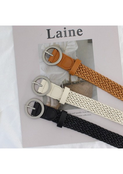 Kadın Kemeri Kore Moda Yuvarlak Düğme Balmumu Halat Örgü Dekorasyon Küçük Siyah Kemer Moda Retro Sanat Tarzı Kirli Beyaz Kemer (Yurt Dışından) fırsatları