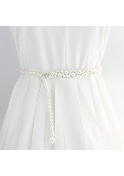 Bayanlar Ayarlanabilir Inci Zincir Kemer Moda Kadın Lüks Marka Tasarım Basit Tarzı Dekor Elbise Ince Sıska Bel Kemeri (Yurt Dışından) modelleri