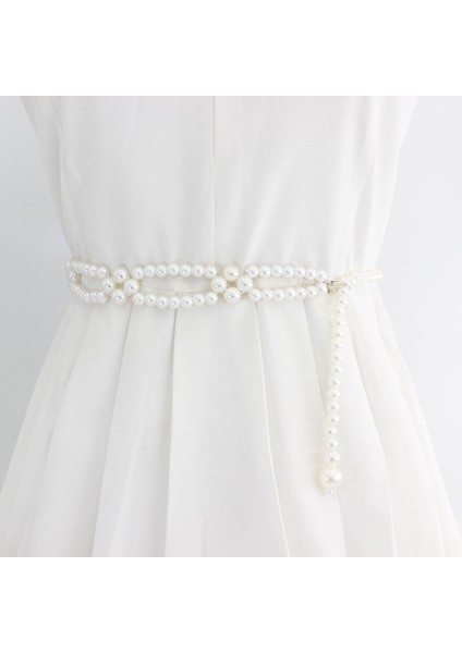 Bayanlar Ayarlanabilir Inci Zincir Kemer Moda Kadın Lüks Marka Tasarım Basit Tarzı Dekor Elbise Ince Sıska Bel Kemeri (Yurt Dışından) fırsatları