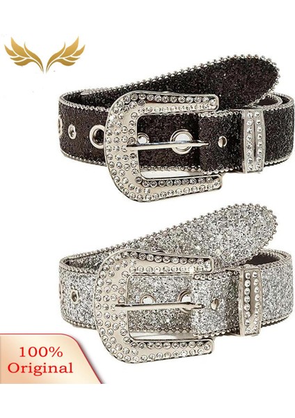 Süper Yapay Elmas Kemer Ayarlanabilir Glitter Yapay Elmas Payetler Bayan Kemer (Yurt Dışından)